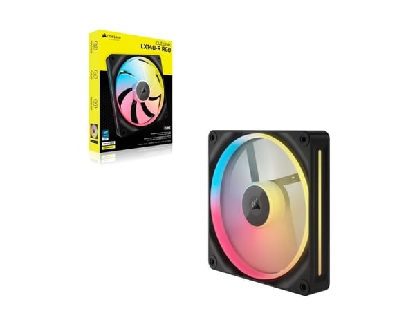 CORSAIR iCUE Link LX140-R RGB-laajennus - tuulettimella varustettu insertti - käänteinen - 140 mm - musta - musta
