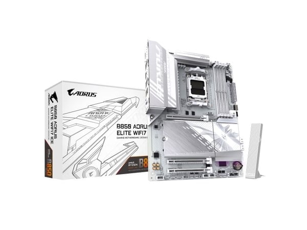 AORUS B850 ELITE WIFI7 ICE - Hovedkort - ATX - Socket AM5 - AMD B850 Chipset - USB-C 3.2 Gen 2x2, USB-C 3.2 Gen2, USB 3.2 Gen 2, USB 3.2 Gen 1 - Bl...