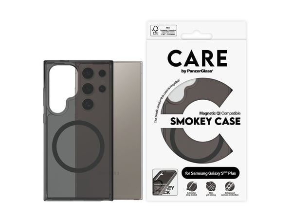 CARE by PanzerGlass Urban Combat - Matkapuhelimen takakuori - termoplastinen polyuretaani (TPU), polykarbonaatti - savustettu, musta - Samsung Gala...