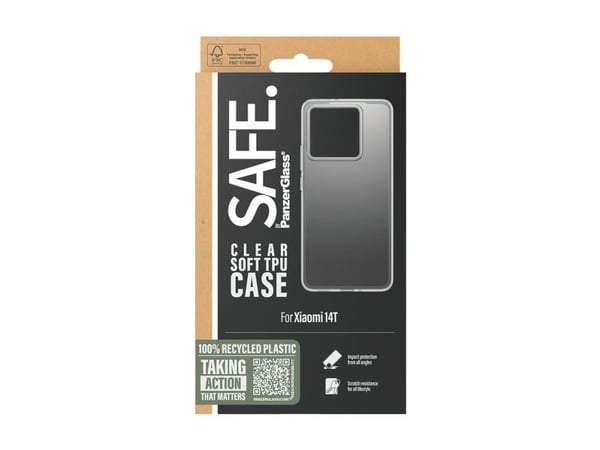 SAFE. by PanzerGlass - Baksidedeksel for mobiltelefon - termoplast-polyuretan (TPU) - gjennomsiktig - for Xiaomi 14T