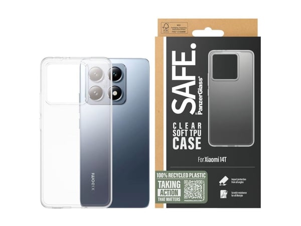 SAFE. by PanzerGlass - Baksidedeksel for mobiltelefon - termoplast-polyuretan (TPU) - gjennomsiktig - for Xiaomi 14T