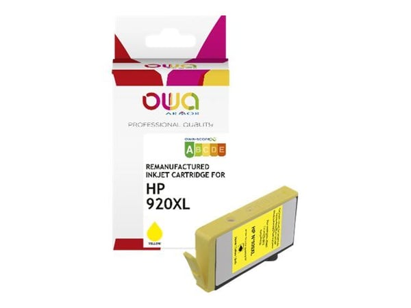 OWA - 12 ml - gul - kompatibel - gjenfabrikert - blekkpatron (alternativ for: HP 920XL) - for HP Officejet 6500, 6500 E709a, 6500 E709c, 6500A, 650...