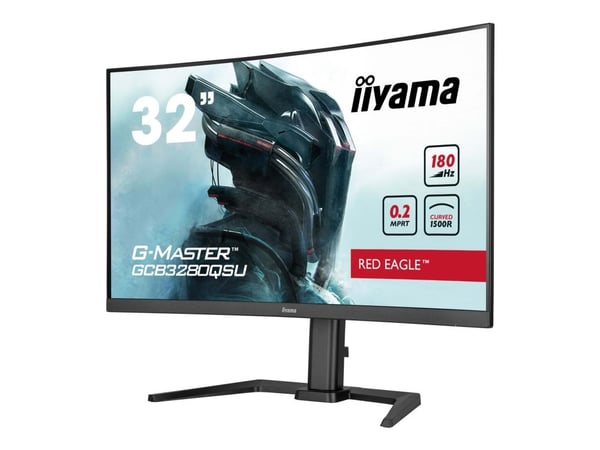 iiyama G-MASTER Red Eagle GCB3280QSU-B2 - LED-skjerm - gaming - kurvet - 32" (31.5" synlig) - 2560 x 1440 WQHD @ 180 Hz - VA - 350 cd/m² - 3000:1 -...