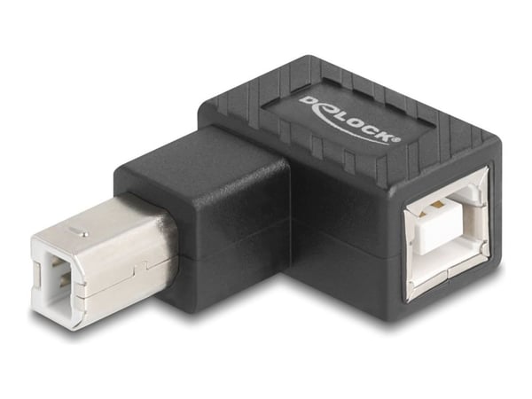 Delock - USB-adapter - USB-type B (hann) til USB-type B (hunn) oppvinklet - USB 2.0 - svart