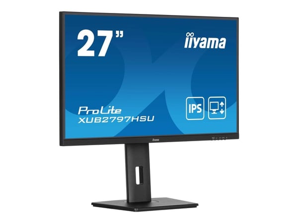 iiyama ProLite XUB2797HSU-B2 - LED-skjerm - 27" - 1920 x 1080 Full HD (1080p) @ 100 Hz - IPS - 300 cd/m² - 1000:1 - 1 ms - HDMI, DisplayPort - høyt...