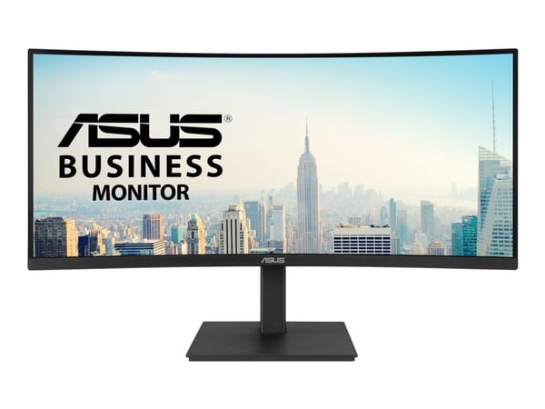 ASUS VA34VCPSR - LED-skjerm - kurvet - 34" - 3440 x 1440 @ 100 Hz - VA - 300 cd/m² - 3000:1 - HDR10 - 4 ms - HDMI, DisplayPort, USB-C - høyttalere ...