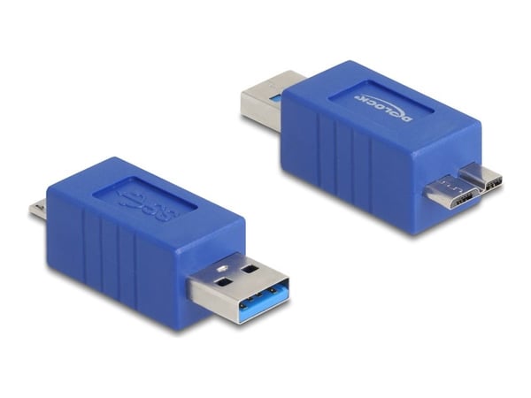 DeLOCK 67214, USB Type-A, USB Micro-B, sininen