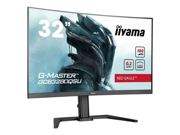 iiyama G-MASTER Red Eagle GCB3280QSU-B2 - LED-skjerm - gaming - kurvet - 32" (31.5" synlig) - 2560 x 1440 WQHD @ 180 Hz - VA - 350 cd/m² - 3000:1 -...