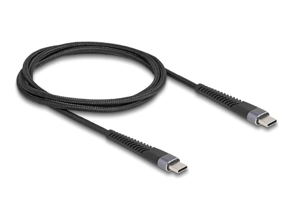 Delock - USB-kabel - 24 pin USB-C (hann) til 24 pin USB-C (hann) - USB 2.0 - 20 V - 3 A - 1 m - USB Power Delivery (60W), extended bend protection ...