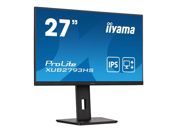 iiyama ProLite XUB2793HS-B7 - LED-skjerm - 27" - 1920 x 1080 Full HD (1080p) @ 100 Hz - IPS - 300 cd/m² - 1300:1 - 1 ms - HDMI, DisplayPort - høytt...