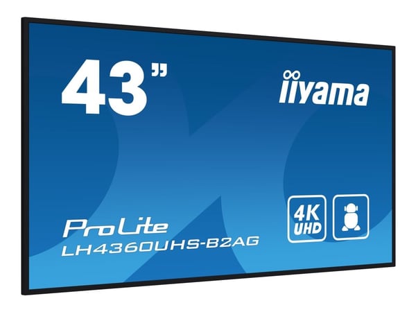iiyama ProLite LH4360UHS-B2AG - 43" Diagonalklasse (42.5" synlig) LED-bakgrunnsbelyst LCD-skjerm - intelligent skilting - med innebygd SoC-mediespi...