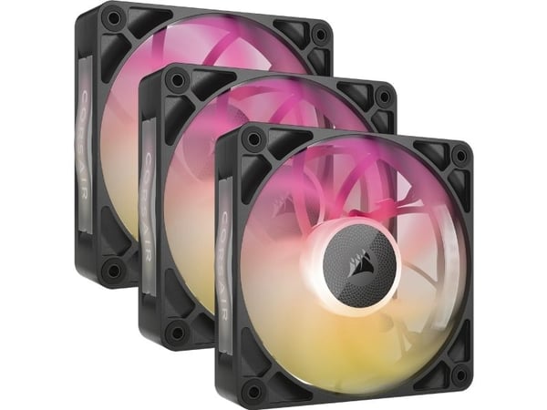 CORSAIR iCUE Link RX120 MAX RGB Starter Kit - Kabinettvifte - 120 mm - svart (en pakke 3)