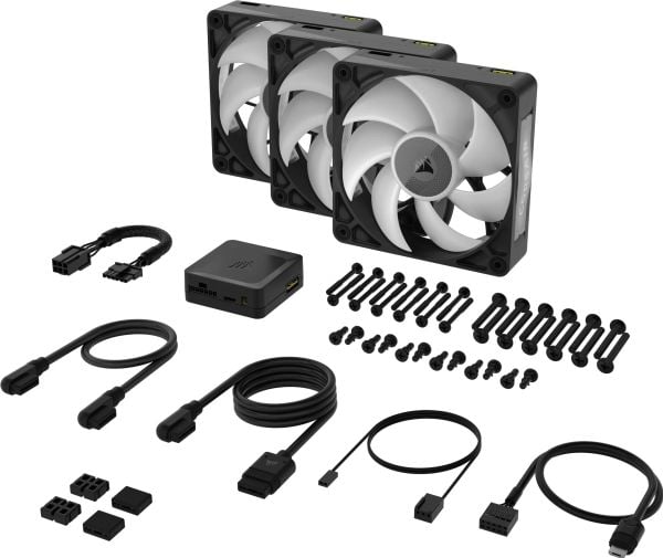 CORSAIR iCUE Link RX120 MAX RGB Starter Kit - Kabinettvifte - 120 mm - svart (en pakke 3)