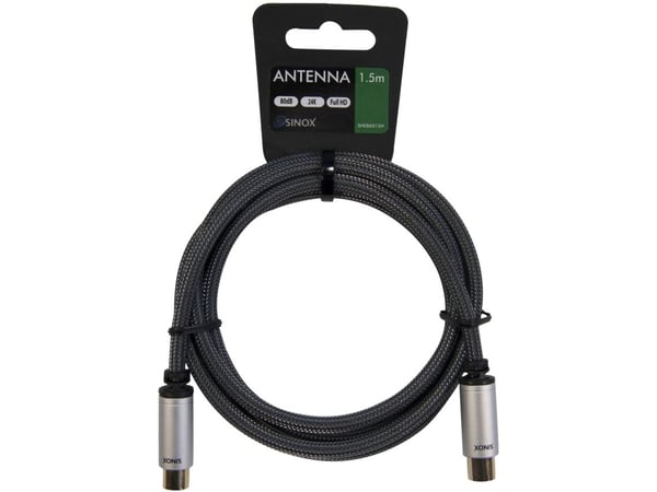 Sinox - Antennekabel - IEC-kobling hann til IEC-kobling hunn - 1.5 m - koaksial