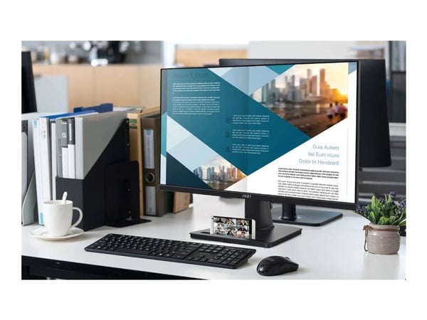 MSI PRO MP245G - LCD-skjerm - 24" (23.8" synlig) - 1920 x 1080 Full HD (1080p) @ 100 Hz - 300 cd/m² - 1000:1 - 1 ms - HDMI, VGA, DisplayPort - høyt...