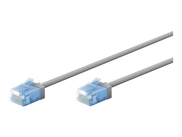 goobay - Patch-kabel - RJ-45 (hane) till RJ-45 (hane) - 7.5 m - 2.8 mm - U/UTP, oskärmad - CAT 6a - halogenfri, tvinnad, slim, ultra flexibel - grå