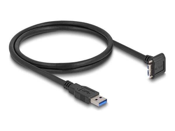 Delock USB 5 Gbps-kabel USB Type-A hann rett til USB Micro-B hann 90° vinklet nedover med skrueavstand 18