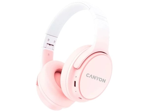 Canyon OnRiff 4 - Hodetelefoner med mikrofon - full størrelse - Bluetooth - kablet, trådløs - 3,5 mm jakk - rosa