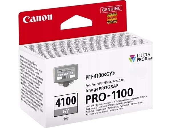 Canon PFI-4100 GY - 80 ml - grå - original - hengeboks - blekkbeholder - for imagePROGRAF PRO-1100