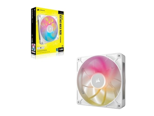 CORSAIR iCUE Link RX140 MAX RGB Expansion - Kabinettvifte - 140 mm - hvit
