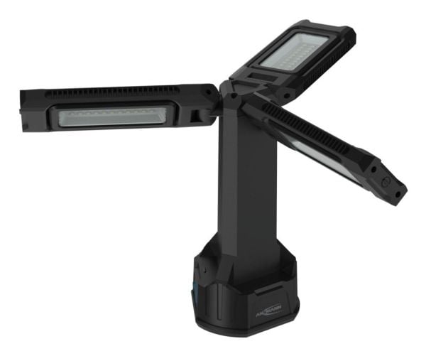 Ansmann Triohead 7000R, 66 W, LED, 3 lamppua, 4000 mAh, Musta, Vapaasti seisova työvalo