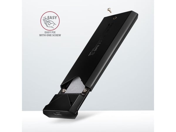 Axagon AXAGON EEM2-UB2-lomme, USB-C 10 Gbps - M.2 NVMe SSD PIL-boks, svart