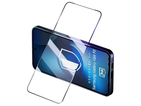 3MK HardGlass Max Lite, Samsung, Galaxy S24 FE, Ripebestandig, Sort, Gjennomsiktig, 1 stykker