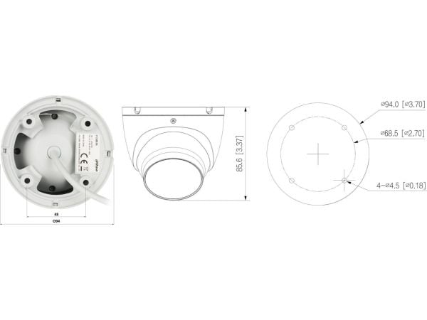 Dahua IP-kamera IPC-HDW1639T-A-IL-0360B-S6 Smart Dual Light - 6MP 3.6mm