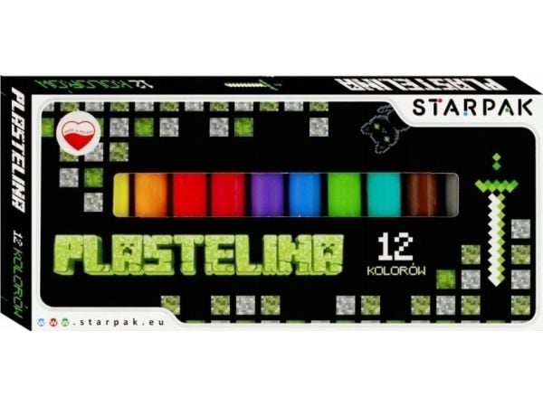Starpak PLASTELINA 12 farger PIXEL GAME1 1 stk