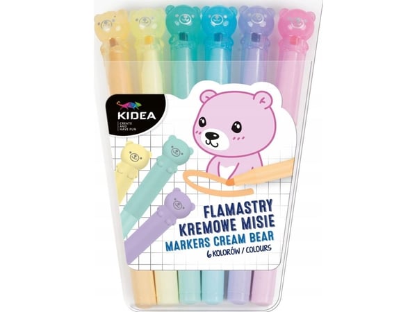 Kynäkotelo Derform Flamastry Creme Bears 6 väriä Kidea