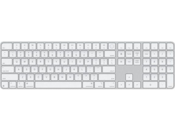 Apple Magic Keyboard with Touch ID and Numeric Keypad - Tastatur - USB-C - trådløs - Bluetooth - QWERTY - amerikansk engelsk - hvite taster