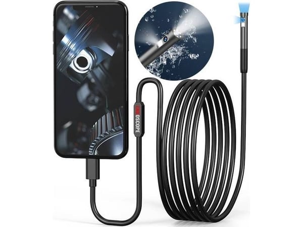 IP-kamera MBG inspektionskamera DUO endoskop, två kameror, 2M, 7 LED, 2x FHD, WiFi för iPHONE