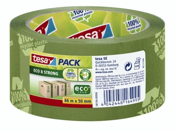 Tesapack Eco & Strong - Pakketape - 50 mm x 66 m - polypropylen - grønn