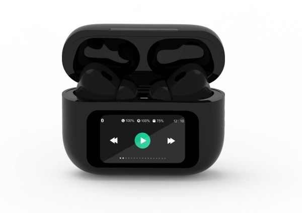 Gembird TWS-LCD-ANC-01-BK - True wireless-hodetelefoner med mikrofon - i øret - Bluetooth
