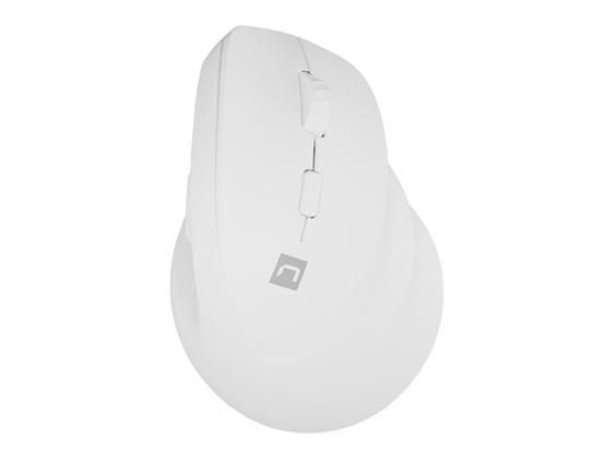 NATEC Crake 2, Høyre hendt, Vertikalt design, Optisk, RF trådløs + Bluetooth, 2400 DPI, Hvit