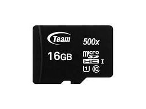Team - Flashminnekort (SD-adapter inkludert) - 16 GB - UHS-I / Class10 - 500x - microSDHC UHS-I - svart