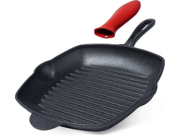 Vilde Stekepanne STØPEJERN GRILLPANNE 28cm MED SILIKONDEKK STØPE LINE 199045