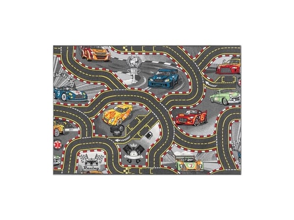 Bil Legetæppe ''Racers'' 95 x 133 cm, Antracit