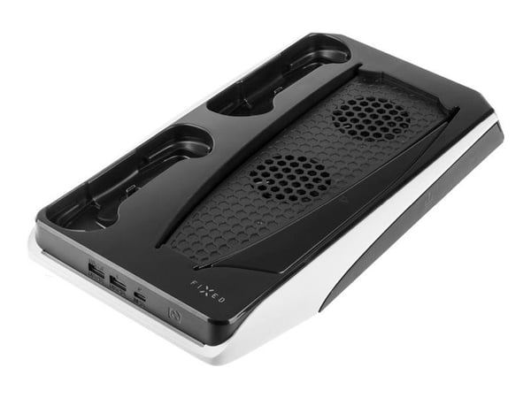 FIXED - Ladestativ - 4 utgangskontakter (2 x USB, 2 x USB-C) - svart, hvit