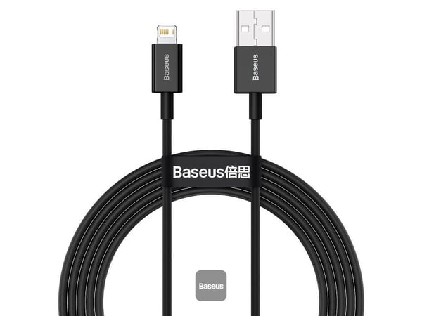 Baseus CALYS-C01, 2 m, Lightning, USB A, Hankjønn, Hankjønn, Svart