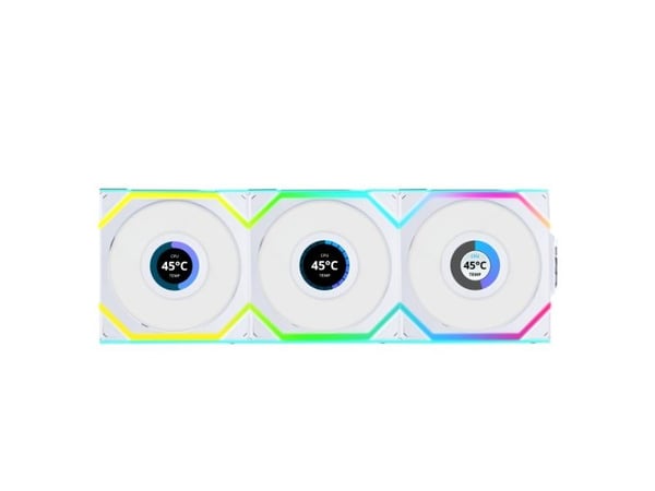 Lian Li 12SLLCD1W3W, vifte, 12 cm, 350 rpm, 1900 rpm, 50,08 CFM, hvit