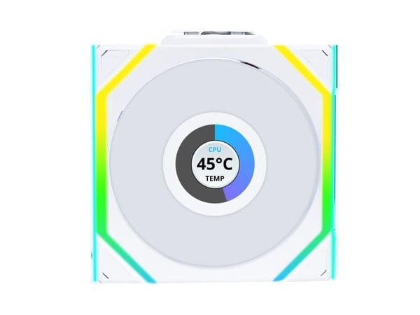 Lian Li 12RSLLCD1W3W, vifte, 12 cm, 350 rpm, 1900 rpm, 51,45 CFM, hvit