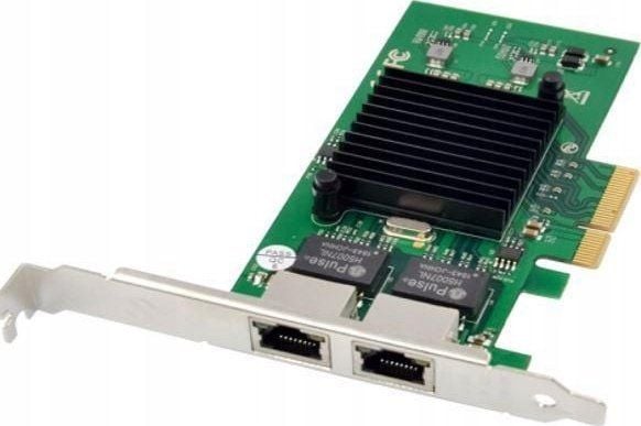 MicroConnect - Nettverksadapter - PCIe 2.0 x4 - Gigabit Ethernet x 2 - grønn, sølv