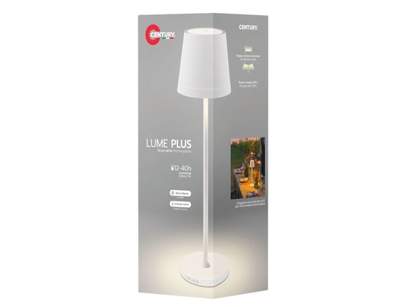 CENTURY LUME PLUS, Hvit, Universell, IP54, III, 1 ampuller, 2,2 W