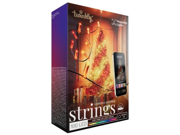 Twinkly Candies - Stringlys - LED x 100 - 7 W - klasse G - RGB-lys - stearinlys - gjennomsiktig