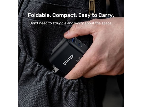 Unitek verkkovirtalaturi gan pd usb-c + usb-a 35w; p1119a