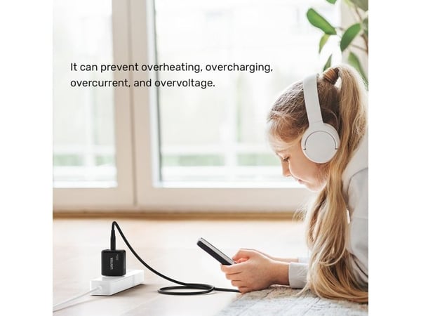 Unitek verkkovirtalaturi gan pd usb-c + usb-a 35w; p1119a