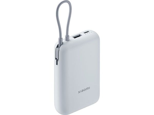 Xiaomi P15ZM - Strømbank - integrated cable - 10000 mAh - 37 Wh - 22.5 watt - 3 A - Fast Charge - 2 utgangskontakter (USB-C, USB) - isblå