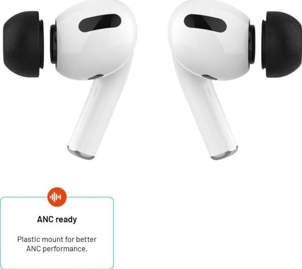 FIXED Plugs Pro - Øretipssett for trådløse hodetelefoner - svart - for Apple AirPods