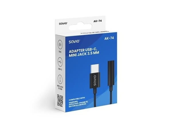 Savio USB(C) - 3.5 MM JACK ADAPTER AK-74 - Adapteri - Adapteri